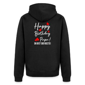 Joyeux anniversaire papa! Tu es la meilleure fête des pères - Veste à capuche bio Premium Unisexe - noir - Dos - Nico (187cm)