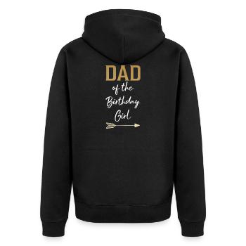 Papa du cadeau de fête des pères de fille d'anniversaire - Veste à capuche bio Premium Unisexe - noir - Dos - Nico (187cm)