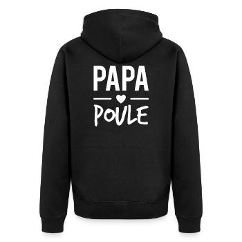 Papa poule - Veste à capuche bio Premium Unisexe - noir - Dos - Nico (187cm)
