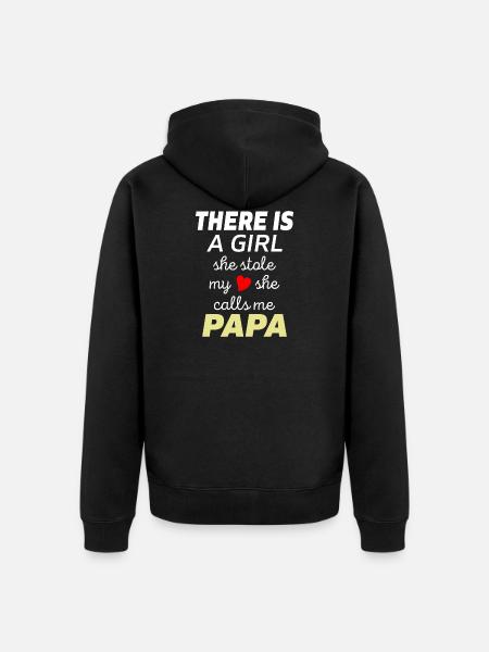 Hay una chica que me robó, me llama papá - Chaqueta con capucha prémium ecológica unisex - negro