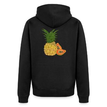 Ananas, papaye, fruits exotiques - Veste à capuche bio Premium Unisexe - noir - Dos - Nico (187cm)