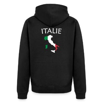 Italy of the "country" collection - Unisex Premium Organic Zip Hoodie - black - Back - Nico (187cm)