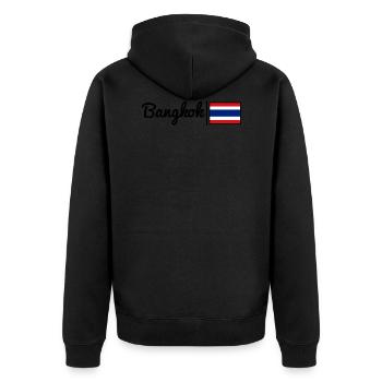Bangkok, Thaïlande - Veste à capuche bio Premium Unisexe - noir - Dos - Nico (187cm)