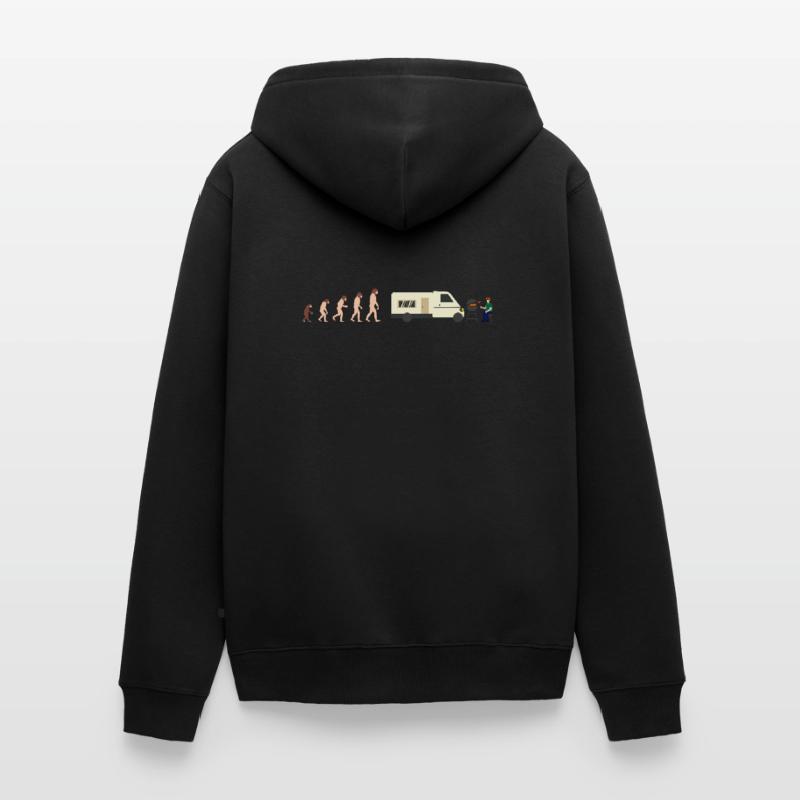 Evolution Camper Sommer Lustige Geschenkidee Unisex Premium Bio Zip Hoodie