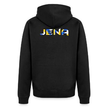 Iéna Est ville de Thuringe - Veste à capuche bio Premium Unisexe - noir - Dos - Nico (187cm)