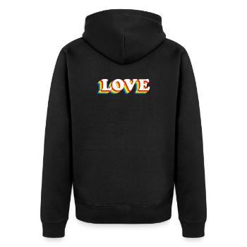Lettrage vintage Retro Love Classiv - Veste à capuche bio Premium Unisexe - noir - Dos - Nico (187cm)
