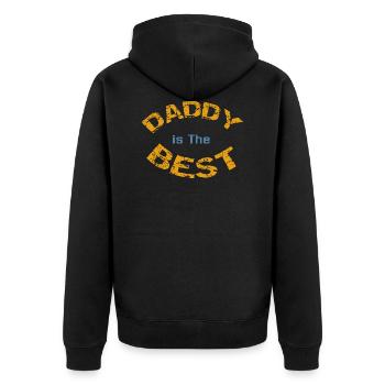 DADDY is the BEST - Unisex Premium Organic Zip Hoodie - black - Back - Nico (187cm)