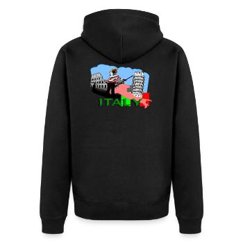 Italie - Veste à capuche bio Premium Unisexe - noir - Dos - Nico (187cm)