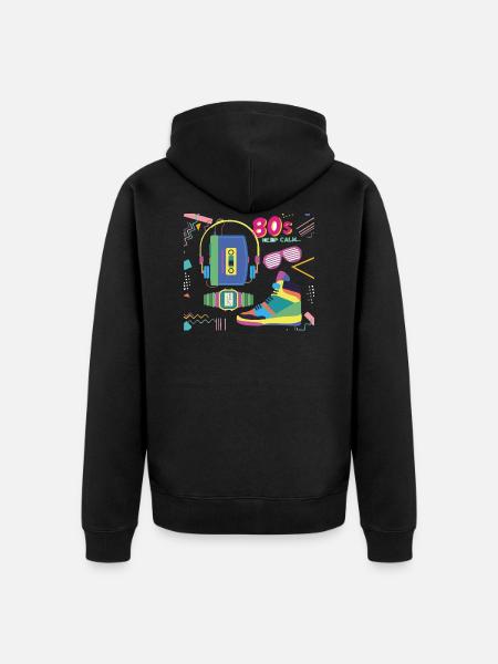 80s Keep Calm Eighties eighties - Unisex Premium Organic Zip Hoodie - black