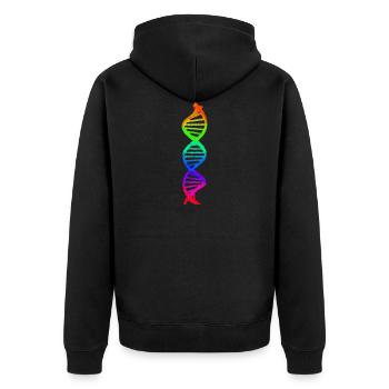 DNA - Unisex Premium Bio Zip Hoodie - Schwarz - Hinten - Nico (187cm)