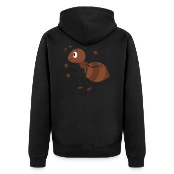 Douce fourmi - Veste à capuche bio Premium Unisexe - noir - Dos - Nico (187cm)