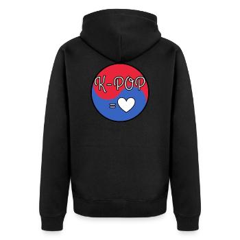 K POP is love - Unisex Premium Organic Zip Hoodie - black - Back - Nico (187cm)