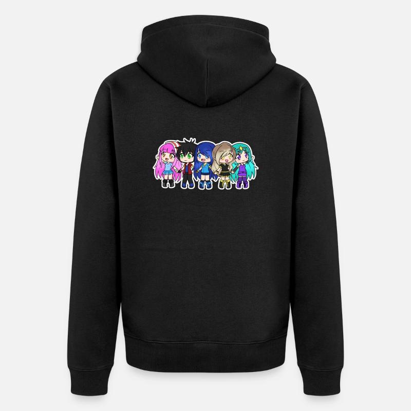 Gacha Stil Funneh Krew - Unisex Premium Bio Zip Hoodie - Schwarz
