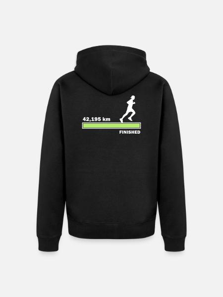 42.195 km finished - Unisex Premium Organic Zip Hoodie - black