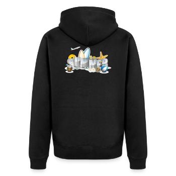 summer - Unisex Premium Bio Zip Hoodie - Schwarz - Hinten - Nico (187cm)