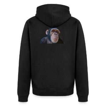 Cute monkey - Unisex Premium Organic Zip Hoodie - black - Back - Nico (187cm)