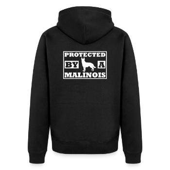Protégé par un cadeau malinois - Veste à capuche bio Premium Unisexe - noir - Dos - Nico (187cm)