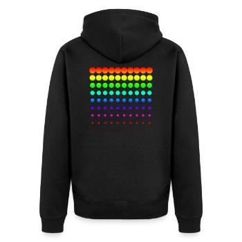 Colorful dots - Unisex Premium Organic Zip Hoodie - black - Back - Nico (187cm)