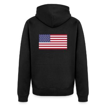 Drapeau américain des États-Unis - Veste à capuche bio Premium Unisexe - noir - Dos - Nico (187cm)