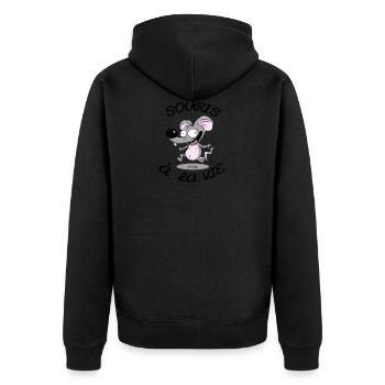 Souris à la vie - Veste à capuche bio Premium Unisexe - noir - Dos - Nico (187cm)