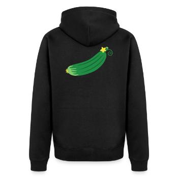 Gurke - Unisex Premium Bio Zip Hoodie - Schwarz - Hinten - Nico (187cm)