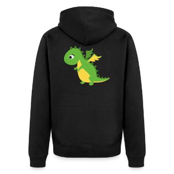 Dragon - Unisex Premium Organic Zip Hoodie - black - Back - Nico (187cm)