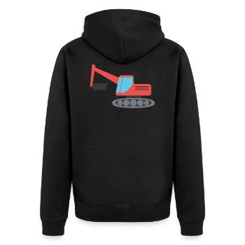 Bagger - Unisex Premium Bio Zip Hoodie - Schwarz - Hinten - Nico (187cm)