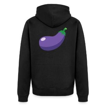 Aubergine - Veste à capuche bio Premium Unisexe - noir - Dos - Nico (187cm)