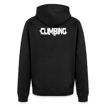 draußen Klettern Berg Felsen Kletterpark - Unisex Premium Bio Zip Hoodie - Schwarz - Hinten - Nico (187cm)