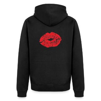 Kussmund - Baisers - Kiss - Baiser - Veste à capuche bio Premium Unisexe - noir - Dos - Nico (187cm)