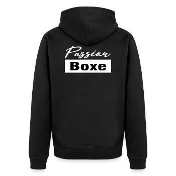 Passion boxe - idée pour boxeur - Veste à capuche bio Premium Unisexe - noir - Dos - Nico (187cm)