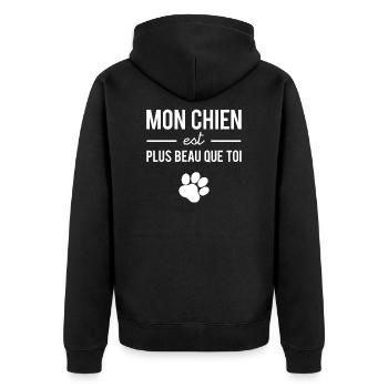 Mon chien est plus beau que toi - Veste à capuche bio Premium Unisexe - noir - Dos - Nico (187cm)