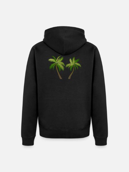 palm tree palm palms - Unisex Premium Organic Zip Hoodie - black