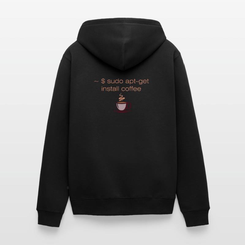 Sudo apt-get install coffee Linux Informatiker Unisex Premium Bio Zip Hoodie