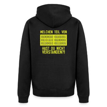 Welchen Teil von Binar Binärcode Informatiker - Unisex Premium Bio Zip Hoodie - Schwarz - Hinten - Nico (187cm)