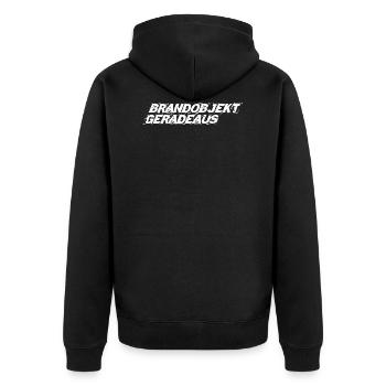 Fire object straight ahead ... - Unisex Premium Organic Zip Hoodie - black - Back - Nico (187cm)
