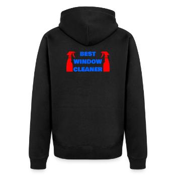 BEST WINDOW CLEANER - Unisex Premium Organic Zip Hoodie - black - Back - Nico (187cm)
