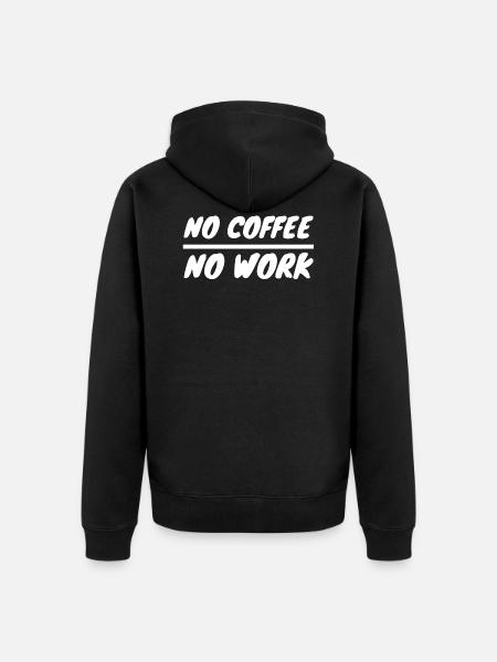 coffee - No coffee - Unisex Premium Organic Zip Hoodie - black