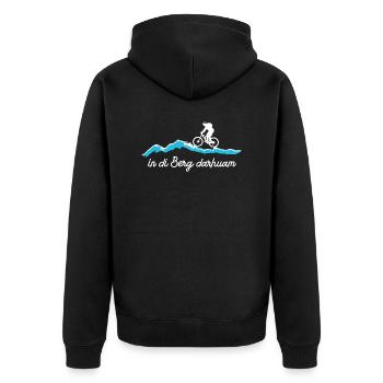 mountainbike1 - Unisex Premium Bio Zip Hoodie - Schwarz - Hinten - Nico (187cm)