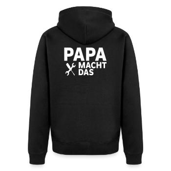Papa fait la fête des pères de l’artisan - Veste à capuche bio Premium Unisexe - noir - Dos - Nico (187cm)