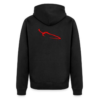 Chili - Unisex Premium Bio Zip Hoodie - Schwarz - Hinten - Nico (187cm)
