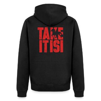 Isländer Islandpferd Reiten Geschenkidee Reiten - Unisex Premium Bio Zip Hoodie - Schwarz - Hinten - Nico (187cm)