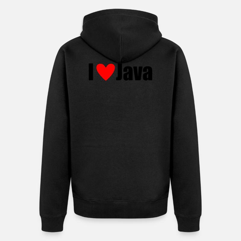 I LOVE Java - Unisex Premium Bio Zip Hoodie - Schwarz