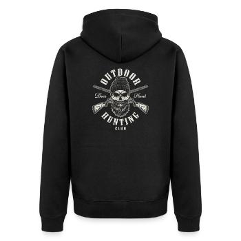Hunter Hunter Hunt Hunt Hunt Hunt Hunt - Unisex Premium Organic Zip Hoodie - black - Back - Nico (187cm)