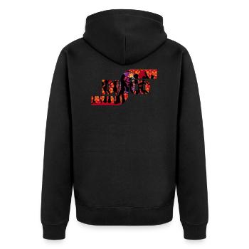 Disco - Unisex Premium Bio Zip Hoodie - Schwarz - Hinten - Nico (187cm)