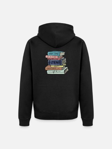 Books / Light, Dreams & Love - Unisex Premium Organic Zip Hoodie - black
