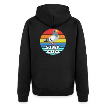 Dove - Unisex Premium Organic Zip Hoodie - black - Back - Nico (187cm)