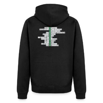 Kreuzworträtsel Motiv für Schützenfest - Unisex Premium Bio Zip Hoodie - Schwarz - Hinten - Nico (187cm)