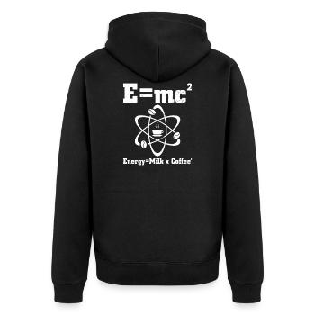 Physik Lehrer | Physiker Wissenschaft Geschenkidee - Unisex Premium Bio Zip Hoodie - Schwarz - Hinten - Nico (187cm)