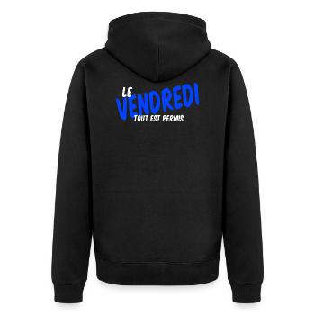 Vendredi tout est permis - Veste à capuche bio Premium Unisexe - noir - Dos - Nico (187cm)